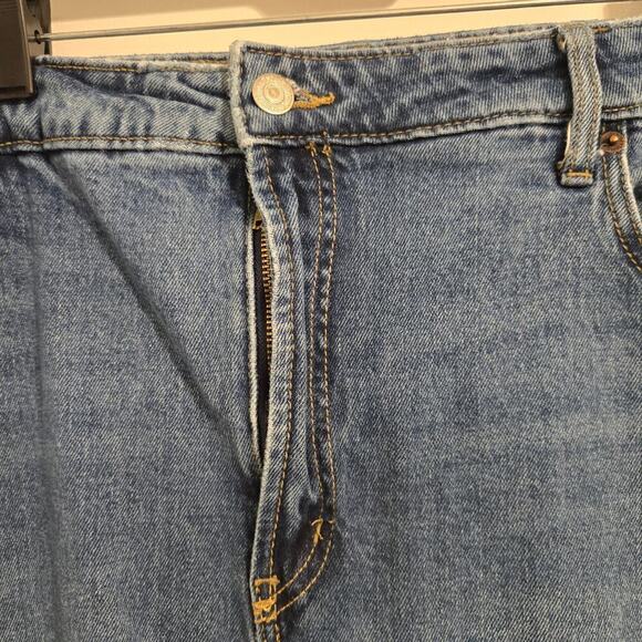 Old Navy Women’s Size 20 High Rise Wide Leg Jeans Blue Raw Hem Denim Pants - Picture 4 of 10